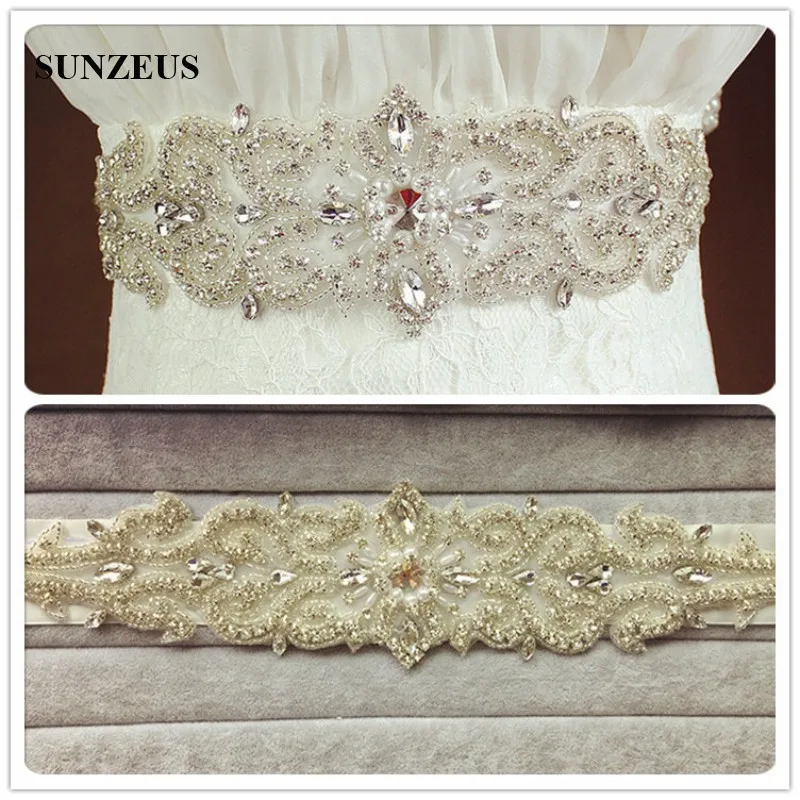 Brilhante frisado strass cinto de casamento de luxo alta qualidade acessórios do casamento ceinture mariage sbe05