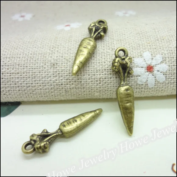 60 pcs Vintage Charms Radish Pendant Antique bronze Fit Bracelets Necklace DIY Metal Jewelry Making