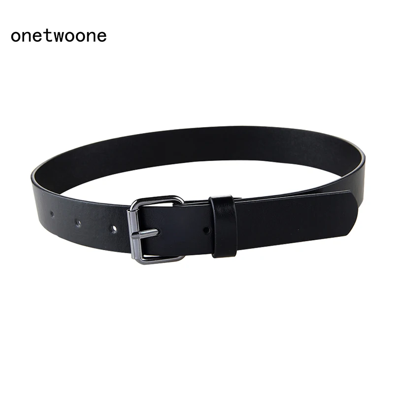 Good Qaulity Black PU Belt For Student School Boys Waist Straps Teens pu Leather Belt For Jeans Pants Trousers 75cm 80cm 85cm