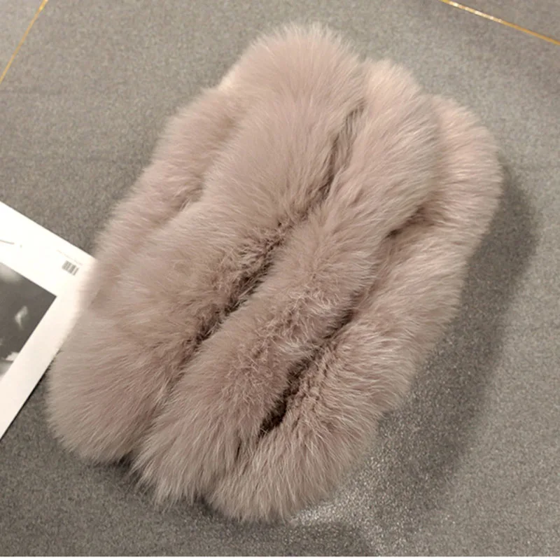 Fashion Winter Real Fox Fur Snood Scarf Women Genuine Fur Round Scarves 2018 Hot Sale Ladies Scarfs Warm Neck Warmer Endness