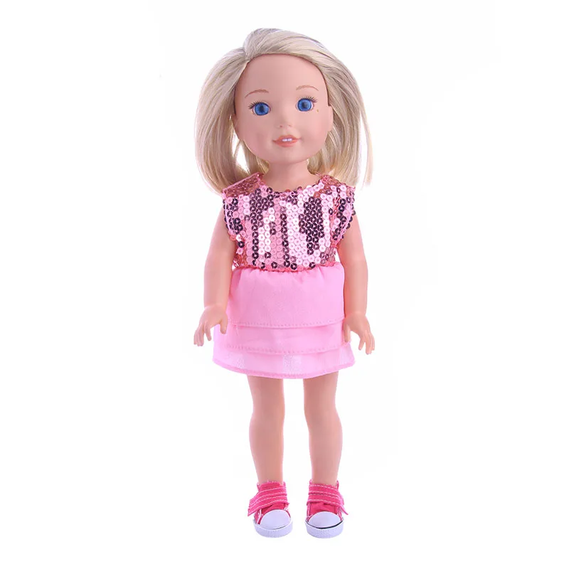 

Cute Princess Pink Dress Fit 14 Inch Doll Wellie Wishers Dolls Doll Etc for Children Christmas