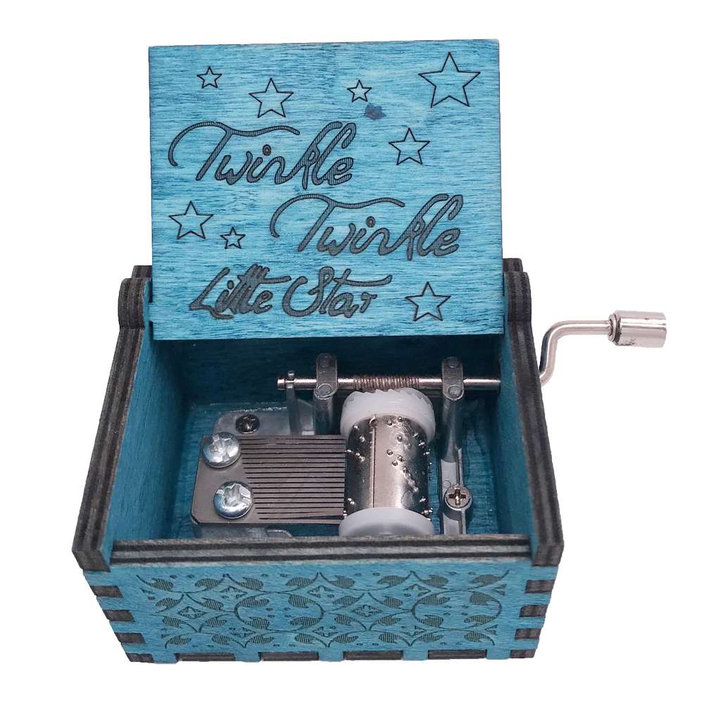 YouTang Music Box Hand Crank Musical Box Carved Wood Musical Gifts Christmas Music Box for Kid,Play Twinkle Twinkle Little Star