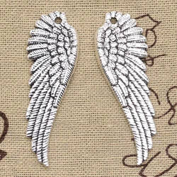 6pcs Charms Angel Wings 50x17mm Antique Making Pendant fit,Vintage Tibetan Bronze Silver color,DIY Handmade Jewelry