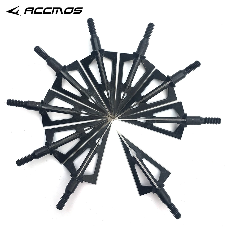 3/6/12/24pcs 100Grain Arrowhead Tip Point Telflon Surface Treatment Broadhead Arrow Bow Hunting Beast Arrow Head 3 Blades