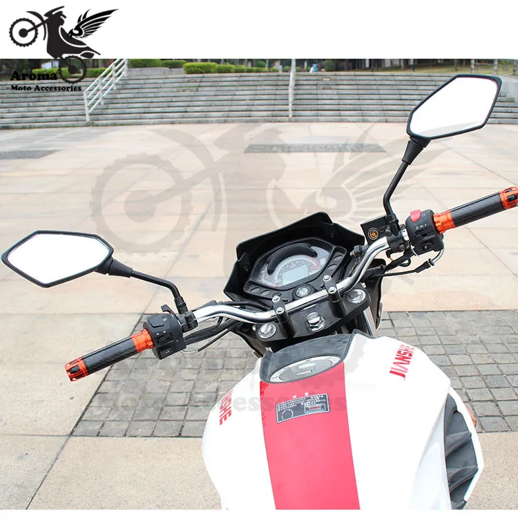 black carbon fibre color universal motocross ATV Off-road dirt pit bike motorbike side mirror moto rearview motorcycle mirror