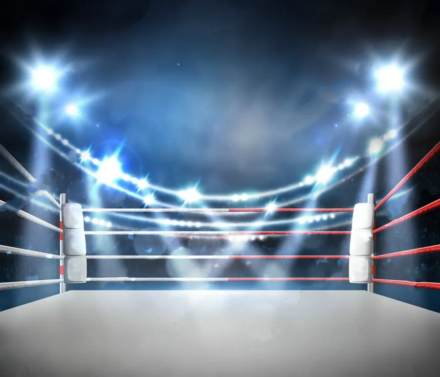 Boxing Ring with Illumination backdrops Vinyl cloth High quality Computer print party Background