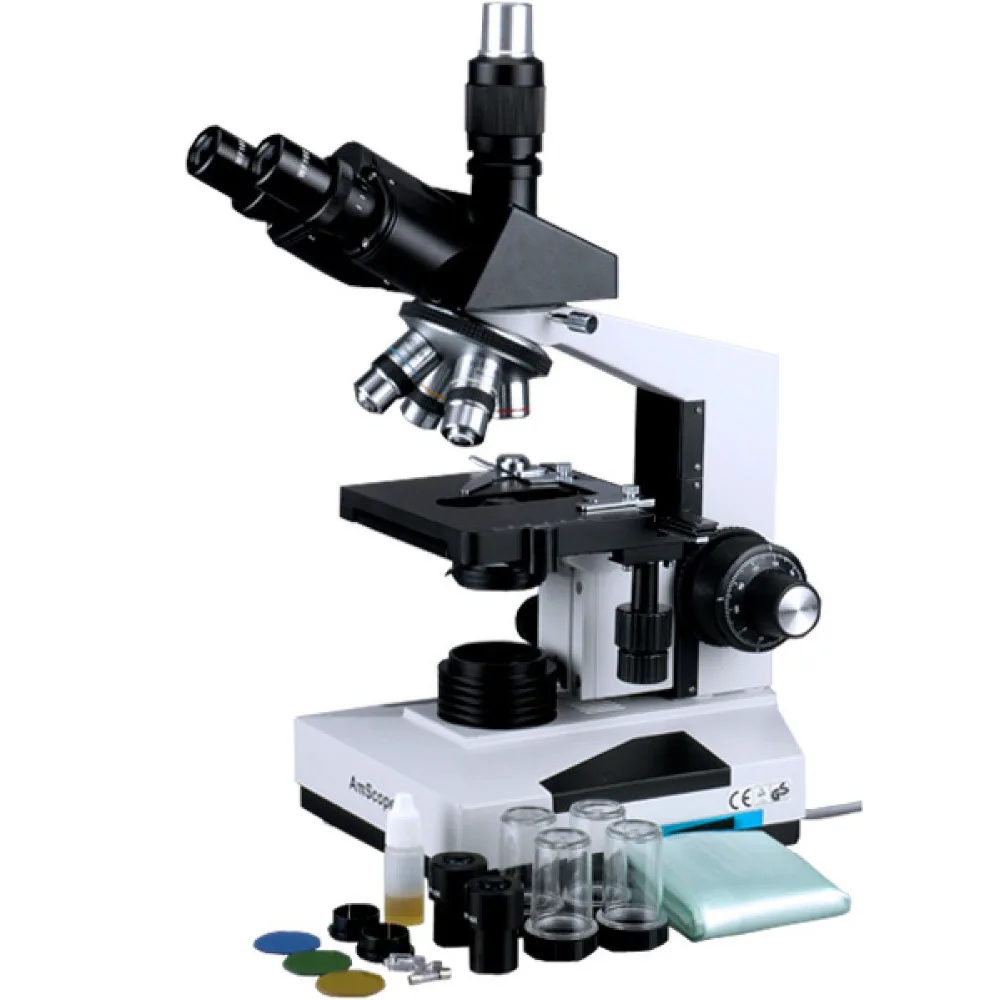 LED Trinocular Biological Microscope--AmScope Supplies 40X-2000X LED Trinocular Biological Compound Microscope