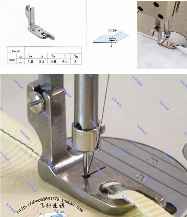 

2pcs Industrial Sewing Machine Flat Car 5/16 Crimping Foot Crimping Foot 8mm