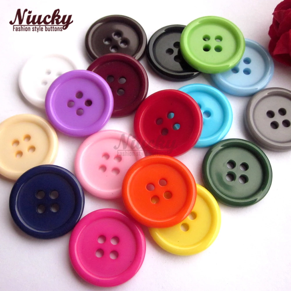 Niucky 20mm 17 colors thicken thin edge resin coat button for sewing diy craft decor accessories loose button supplies R0201-045