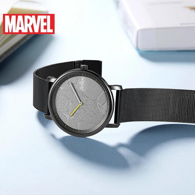 Marvel For Mens Watch Avengers Hulk Black Widow Unisex Thin Japan Quartz WristWatch Stainless Steel New Couple Relogio Masculino