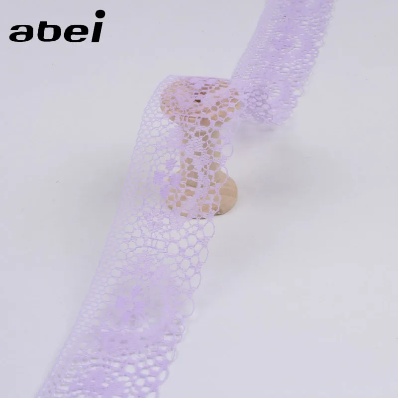 35mm Beautiful 10 Yards Lace Ribbon Tape Quality Lace Trim DIY Embroidered Purple Lace For Sewing Decoration african lace fabric