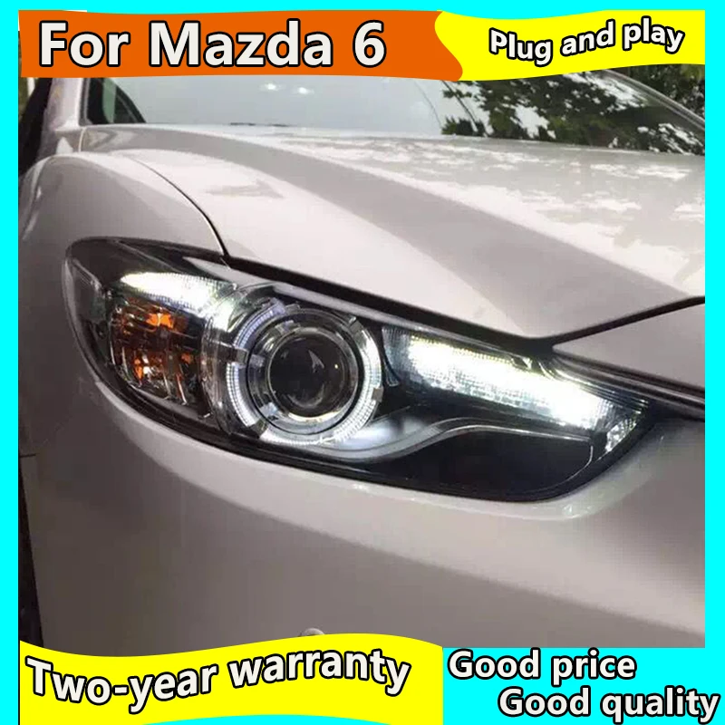 

Автомобильный Стайлинг для Mazda 6 фар 2013-2016 Mazda6 Atenza светодиодный ные фары DRL Hid фары ангельские глазки Биксеноновые аксессуары