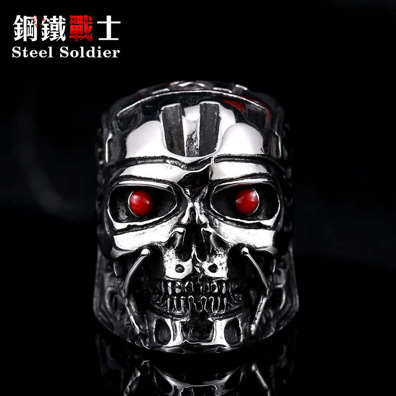 steel soldier movie ring terminator men Jason punk ring Exaggerated Personality Cheap stainless steel jewelry