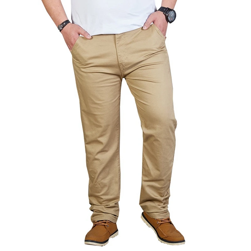 Zomer mannen Smart Casual Broek 44 46 48 Stretch XL 7XL 8XL 9XL 10XL Stretch Broek Broek Straight Kaki