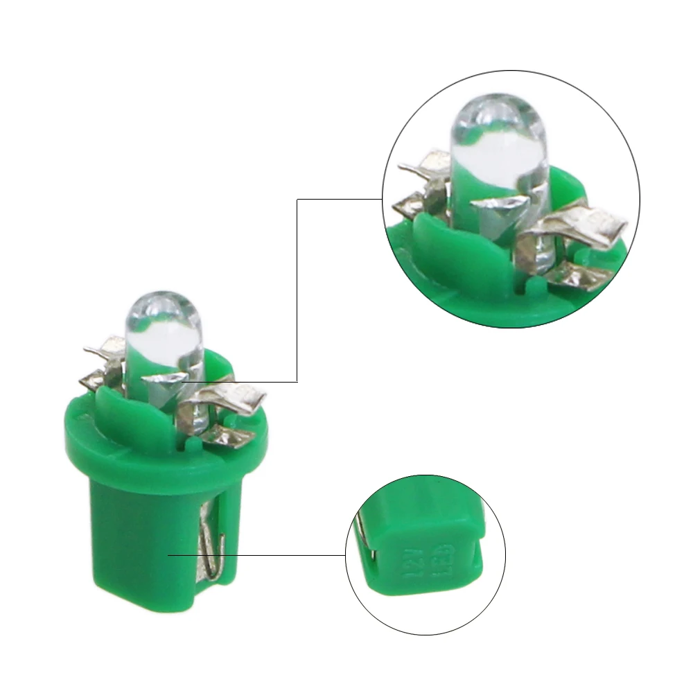 KEIN 10PCS T5 B8.5 B8.5D Led 계기판 조명 대시보드 패널 경고 자동차 표시등 신호 램프 전구 자동차 레드 블루 그린