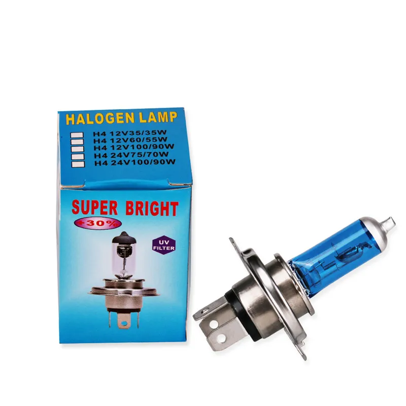 Urbanroad 2pcs H4 55W 60W Halogen Car Light 6000K High Low Beam Light Headlight Bulb Auto P43T 6000K 12V Xenon White Lamp