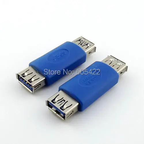 

50pcs/lot USB 3.0 Type A External Female to Female Connector Gender Changer Extender Adapter Blue