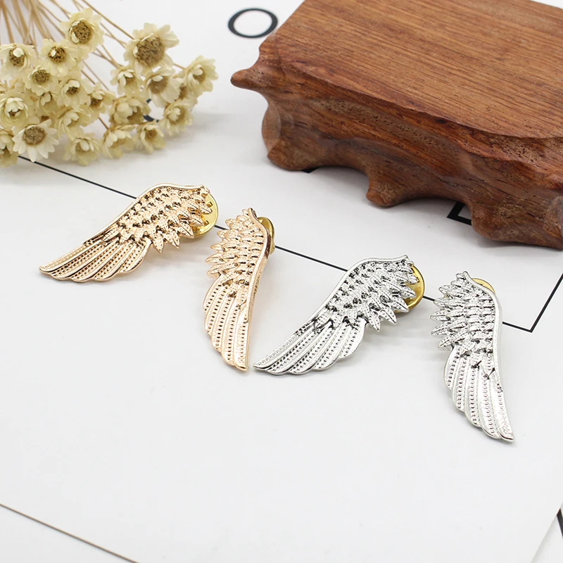 Fashion Punk Style Alloy Wings Brooch Collar Needle Personality Men And Women Wing Badge Collar Needle Party Jewelry Gift