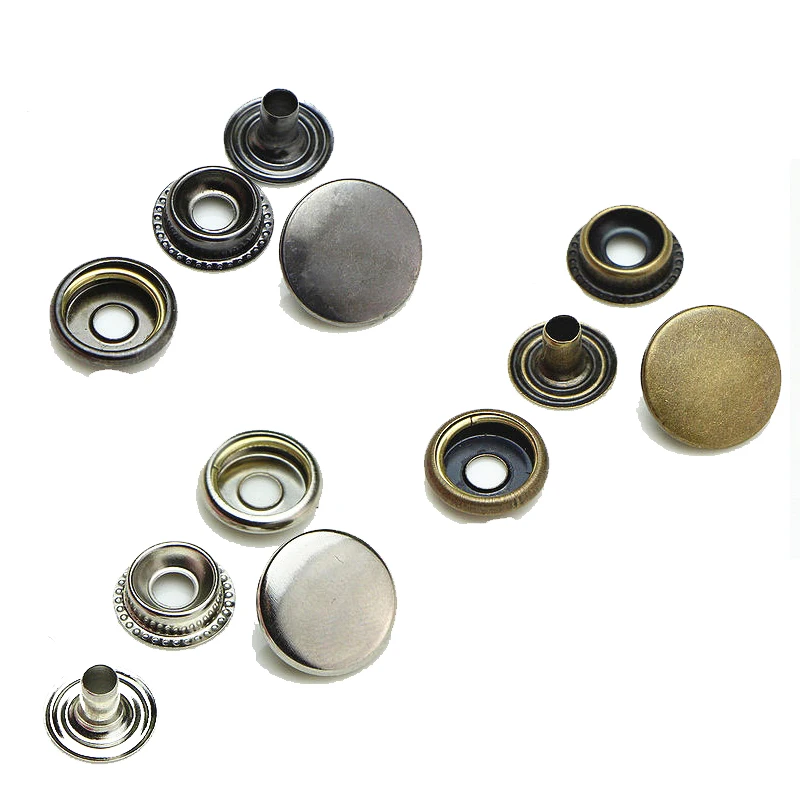 80 Sets Metal Painting Snaps Cotton Jacket Leather Snap-Fastener Buttons Rivets Silver/Bronze/Black Nickel/Gold Eyelets Buckle