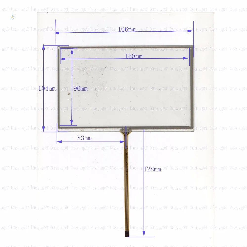 

ZhiYuSun 166mm*104mm KDT-3231 7inch 4-wire resistive touch panel for Car DVD, 166*104 GPS Navigator screen glass