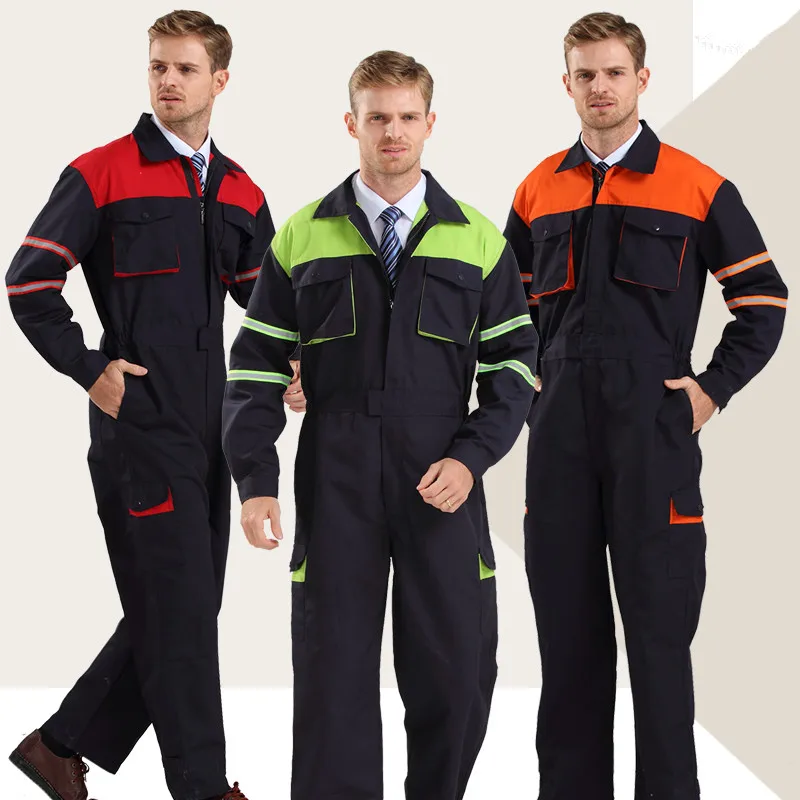 

Factory Workshop Uniform Repairment Service Uniform Clothing long sleeves Siamese Engineering Clothes Labor Insurance Overalls