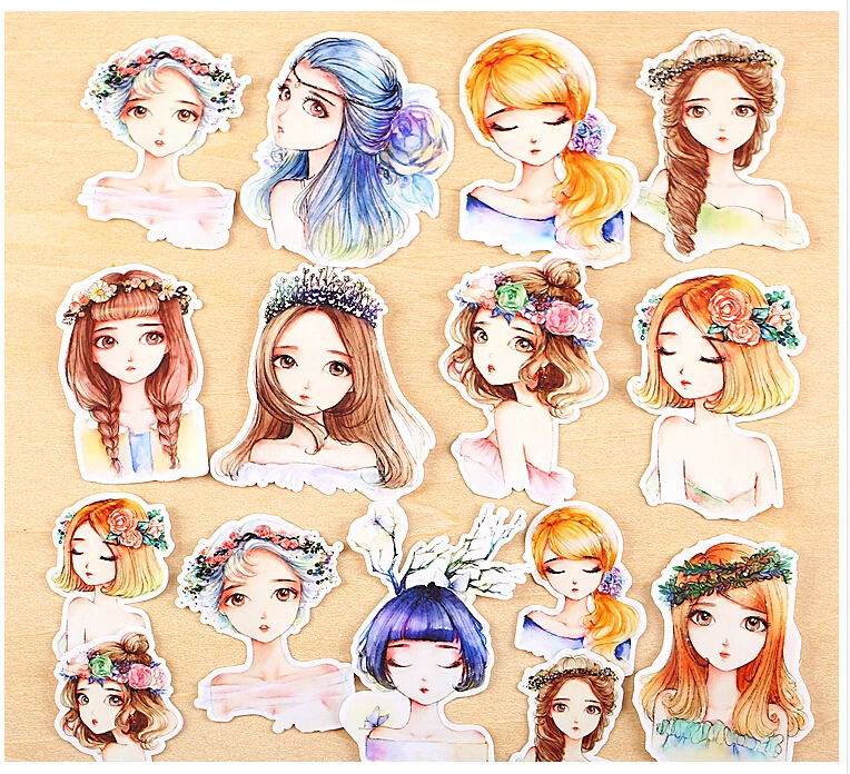 15pcs Creative Cute Self-made Forest Girl / Forest Spirit Scrapbooking Stickers /Decorative Sticker /DIY Craft Photo Albums