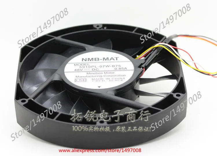 NMB-MAT 5910PL-07W-B75 L54 DC 48V 0.85A 4-Wire 170X150X25mm Server Cooling Fan