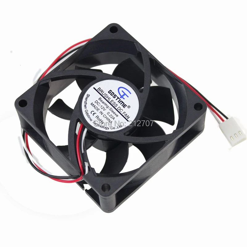 

2PCS Gdstime 70mm 70x25mm 12V 3Pin DC Brushless PC Computer Case Cooling Fan