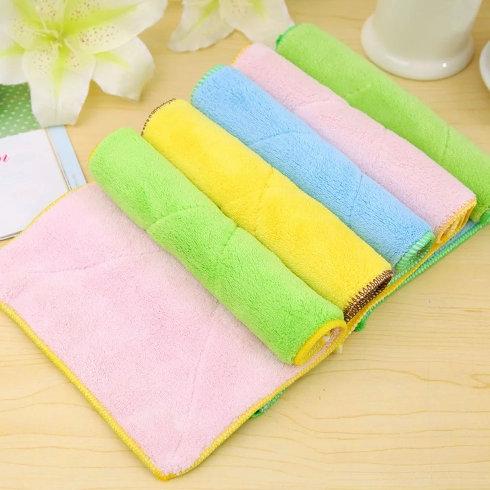 3PCS Bath Towel Kitchen Cleaning Wiping Microfiber Cloth Fiber Kitchen Clean DishDouble Sided Suction Water Thick Cleaning Towel