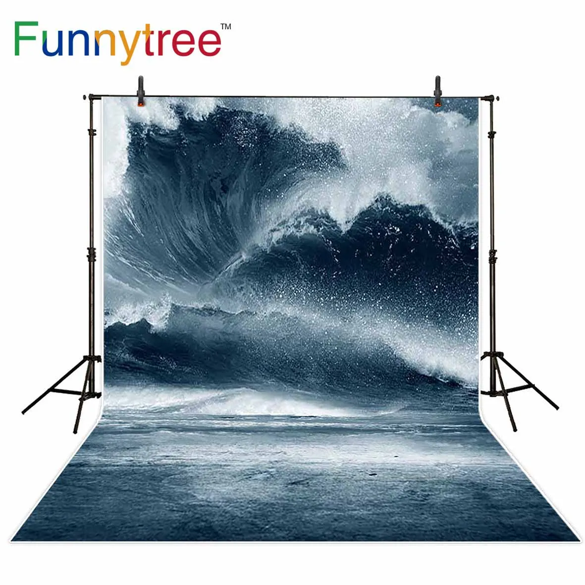 Funnytree backgrounds for photography studio sea wave storm summer nature professional backdrop photocall photobooth printed