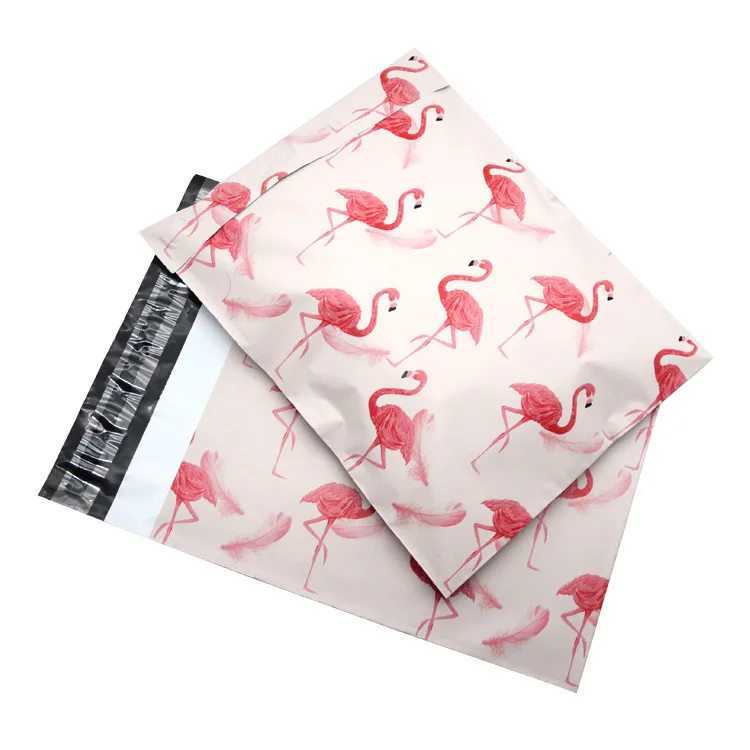 50pcs Flamingo Plastic Envelope Bag Self-seal Adhesive Flamingo Storage Bags Plastic Poly Mailer Postal Shipping Mailing Bag