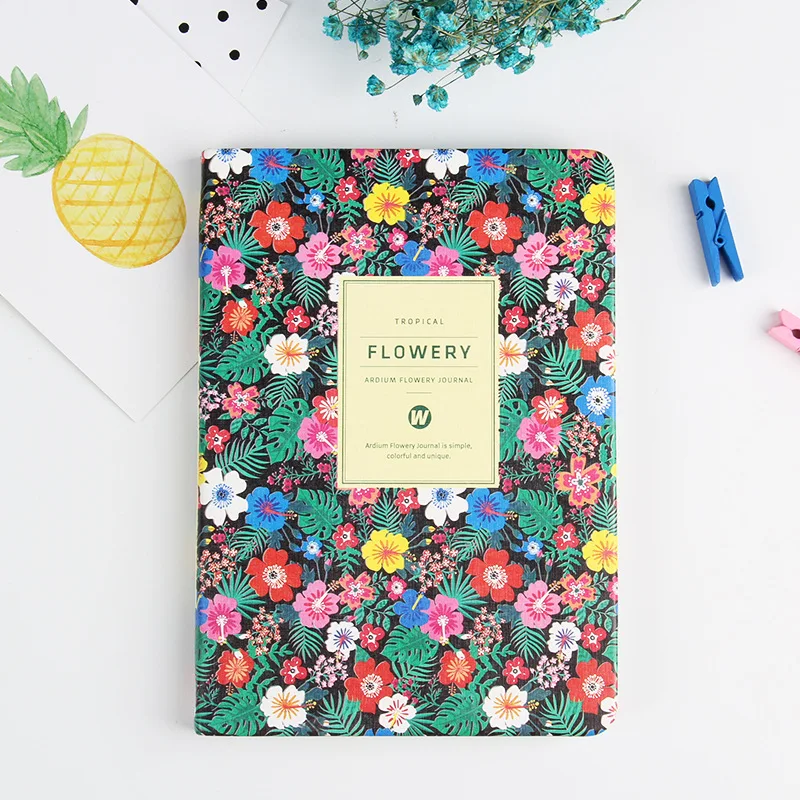 New Arrival Cute PU Leather Floral Flower Schedule Book Diary Weekly Planner Notebook School Office Supplies Kawaii Stationery