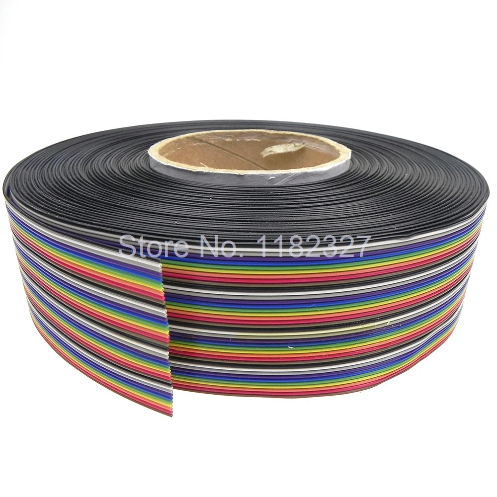 (5 meter/lot) Flat Flex Color Rainbow Ribbon Cable wire 40P Ribbon Cable 1.0 MM Pitch Dupont Line