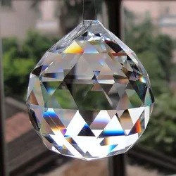 1pc hbl 80mm/100mm Clear Faceted Crystal Prism Ball Chandelier Lighting Hanging Drop Pendants Wedding Decoration