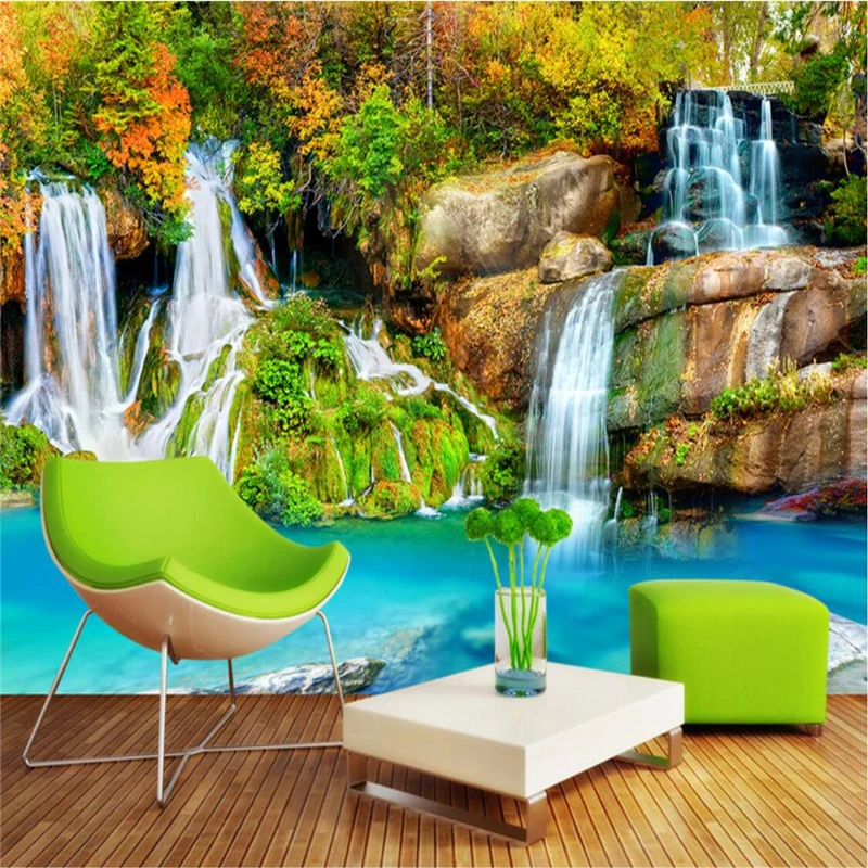 beibehang Wallpaper Mural Wall Sticky Mountain Creek Landscape Mural Landscape Wall papel de parede wallpaper for walls 3 d