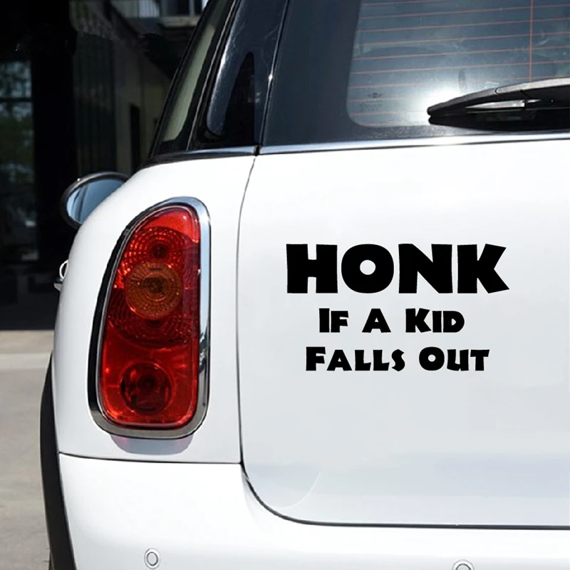 HONK If A Kid Falls Out Funny Car Window Decal Windshield Vinyl Sticker Decals For Women Mom & Dad  Car Decoration