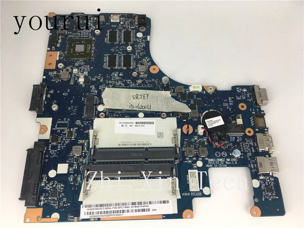 yourui 5B20K38202 BMWQ1/BMWQ2 NM-A481 For Lenovo Ideapad 300-15ISK Main board With i5-6200u CPU Fully Tested ok