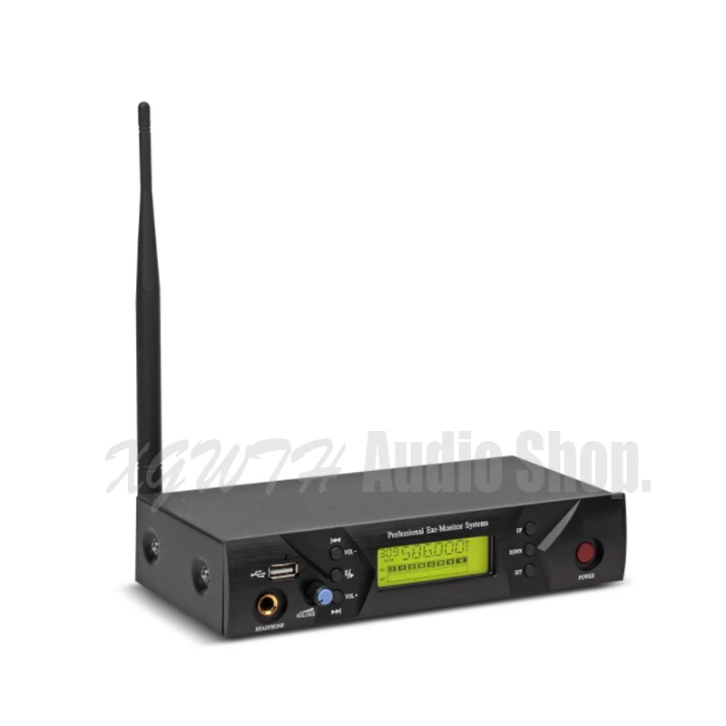 Одноканальная система ушных вкладышей, беспроводная, UHF, профессиональная система ушных вкладышей, USB и наушники белого цвета