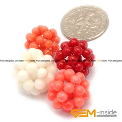 Coral: 12mm Coral Beads Natural Coral Beads Dyed Color DIY Beads For Jewelry Making Beads 2 PCS To Sale Free Shipping