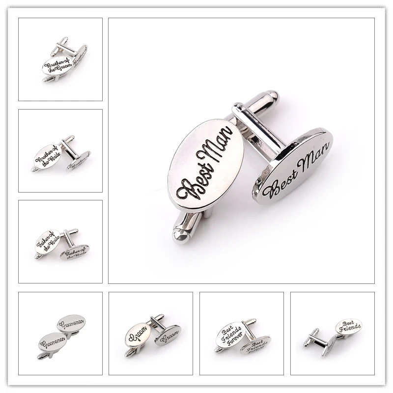 13 Style Men's Fashion Oval Wedding Jewelry Cufflinks Groom/Best Man/Best Friend French Shirt Cuff Links High Quality