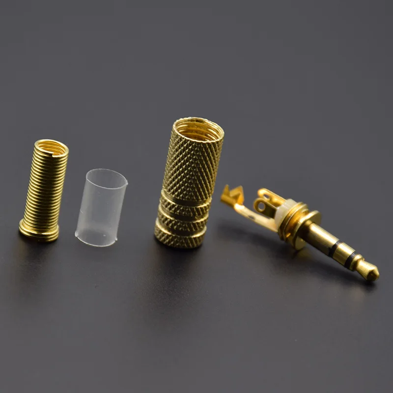 2pcs Gold Plated Metal 3.5mm 1/8\
