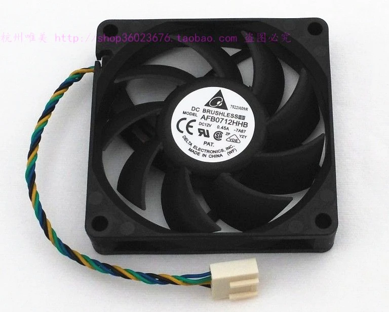 

NEW DELTA 7015 7CM 4lines temperature control PWM ball bearing AFB0712HHB 0.45A replace cooling fan