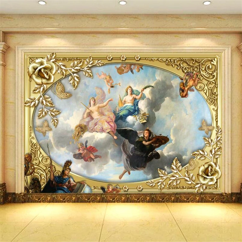 wellyu  papel de parede para quarto  Custom wallpaper  Royal classic European palace oil painting 3D TV backdrop papel tapiz