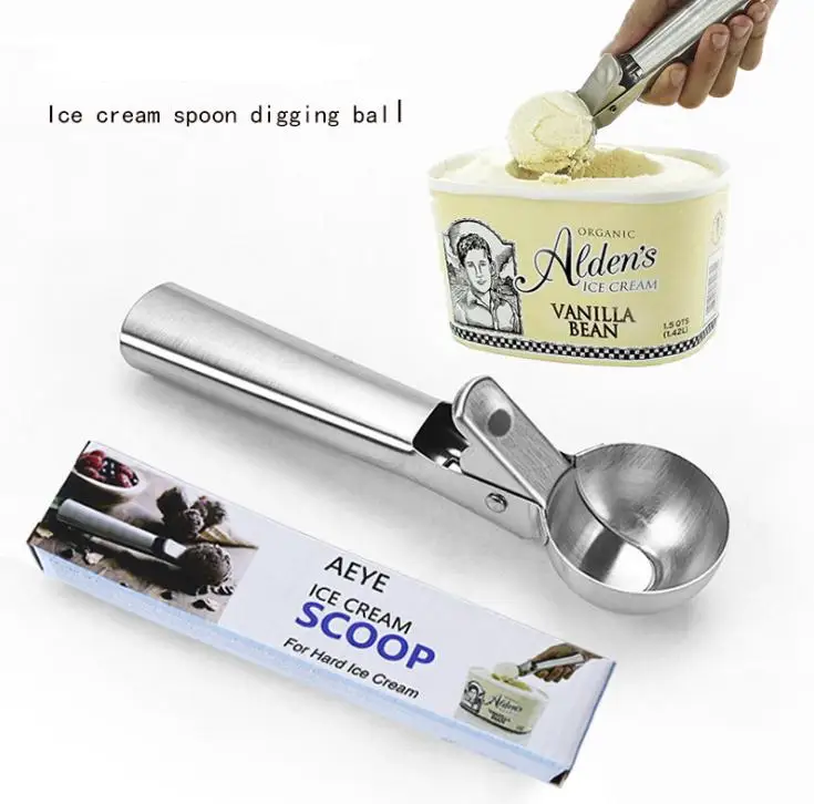 

7inch Stainless Steel Ice Cream Scoop Ice Ball Maker Frozen Yogurt Cookie Dough Meat Balls Ice Cream Tools With Package SN1888