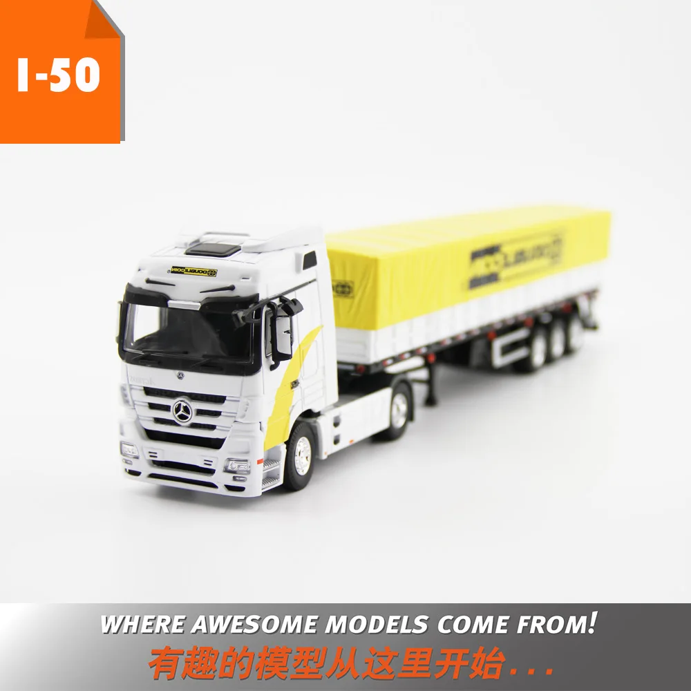 Alloy Toy Model Gift 1:50 Scale MB 4X2 Freight Grain Transport Truck Vehicles with Dunlop Tire For Collection Decoration