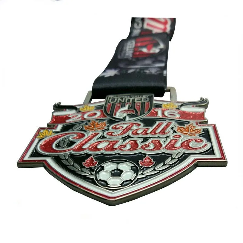 Factory selling custom designed football medals and flash