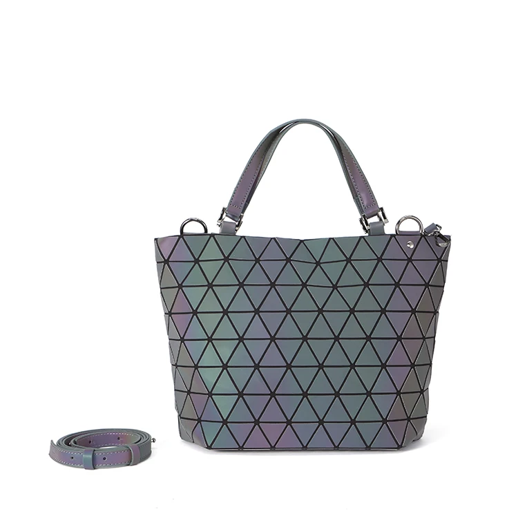 Female Top-Handle Hologram Frosted Matte Crossbody Bag High Quality Bucket Bags Geometric Handbag Bolsa Feminina