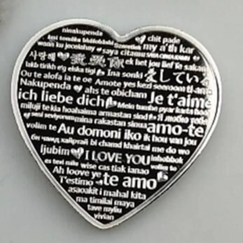 2 Pcs Non Magnetic The 2019 Forever Love Heart Shaped Lover Gift Badge Silver Plated 40 Mm Souvenir Commemorative Coin