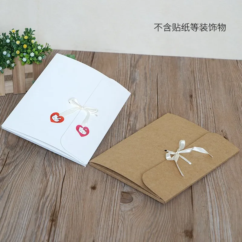 30pcs Vintage Blank Kraft Paper Box DIY Multifunction Envelope postcard box White Package paper Gift Box Party box 24x18x0.7cm