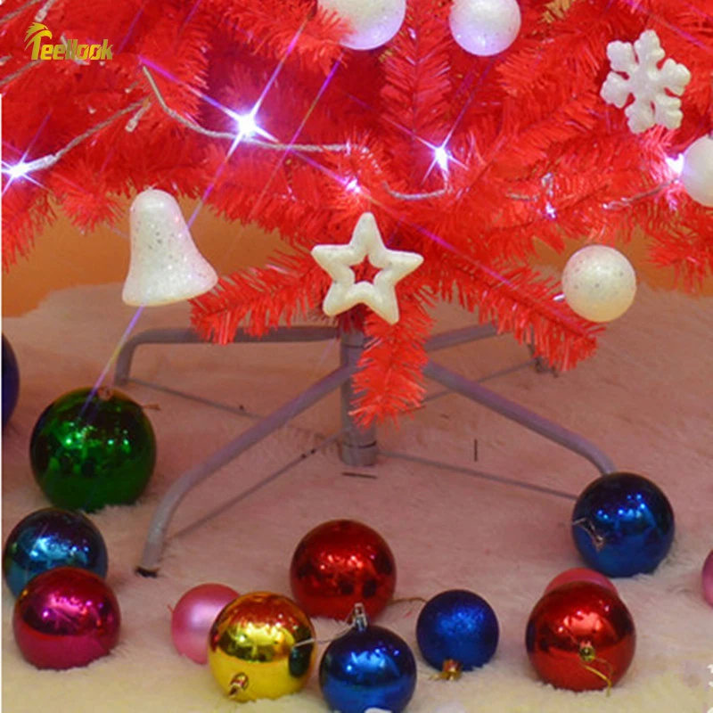Teellook Christmas tree 1.2m/5.0m big red Christmas tree decorated Christmas tree package encryption Christmas scene layout image 5